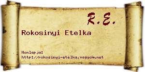 Rokosinyi Etelka névjegykártya